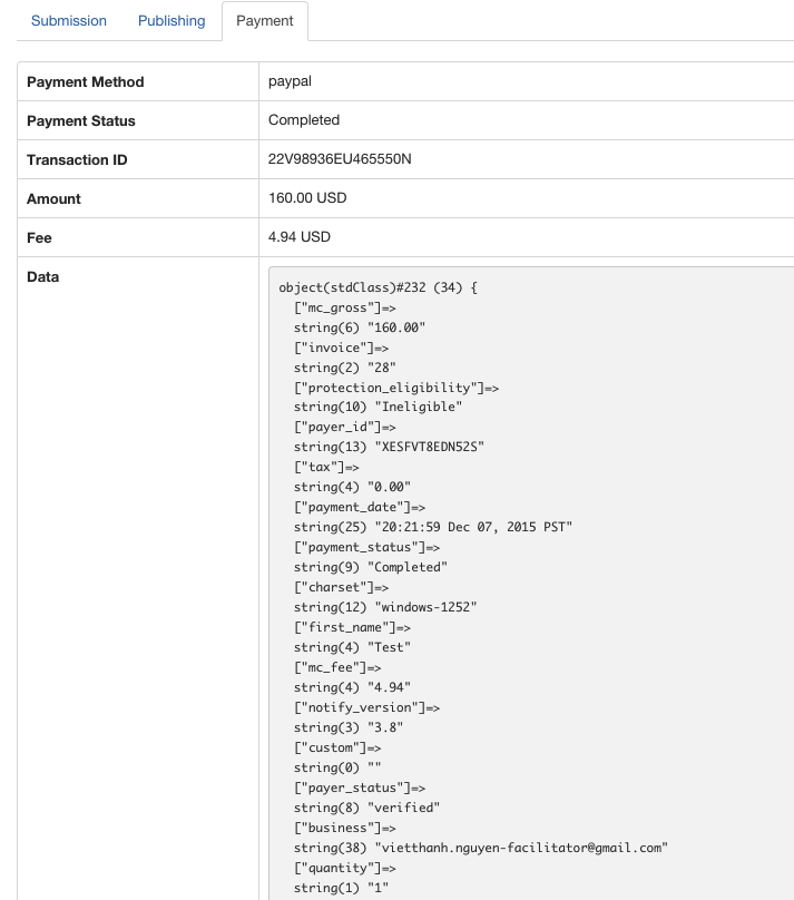 Payment Entry view