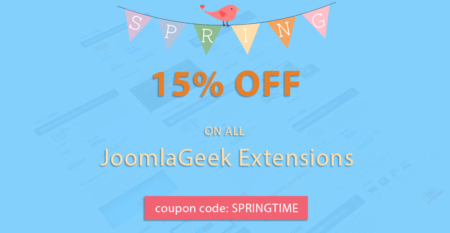 JoomlaGeek Spring Season discount