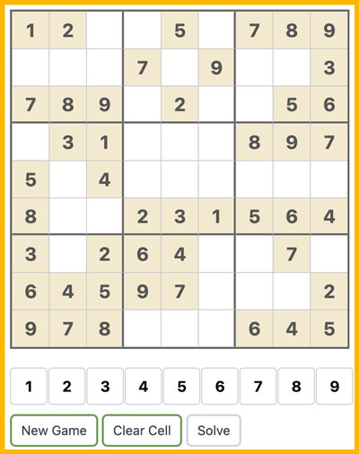 Sudoku game