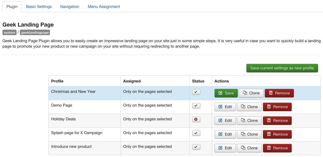 Manage Profiles